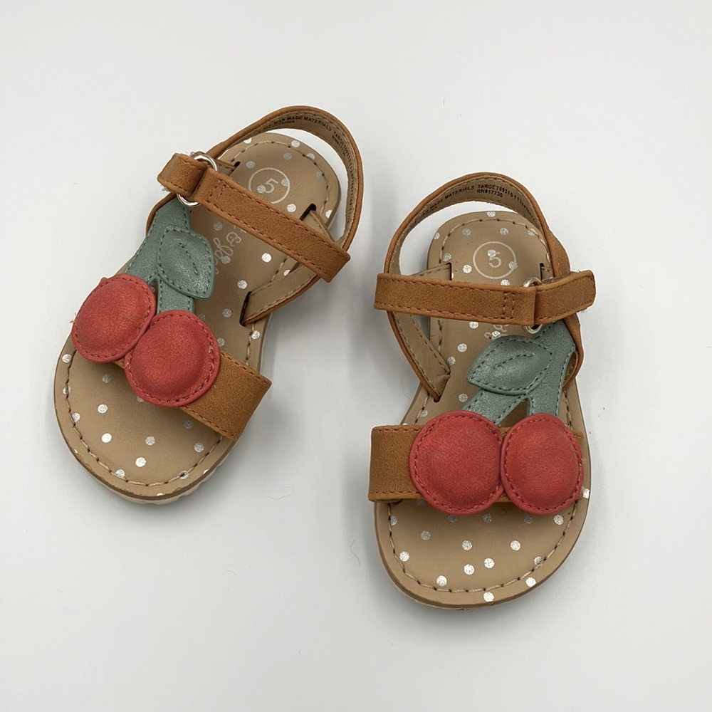 Adorable summer “cherry” sandals by Cat & Jack Little Girl Size 5